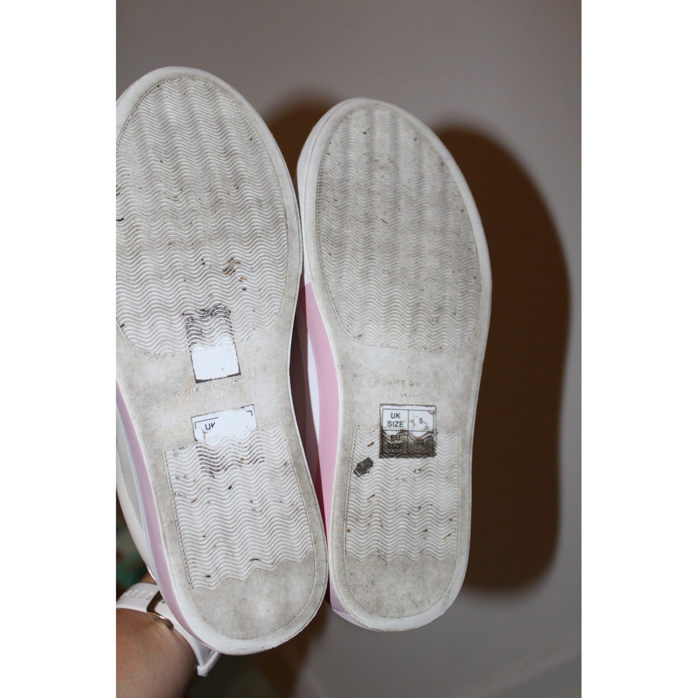 Kurt Geiger London Rainbow Heart Crystal Leather Platform Sneakers Cream 38/7.5 - Picture 4 of 5